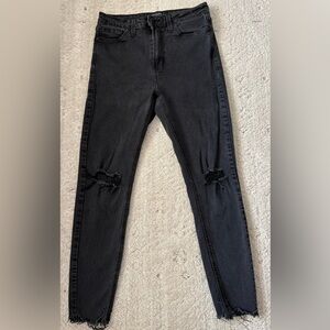 JUST BLACK Distressed Black Woman’s Skinny Jeans